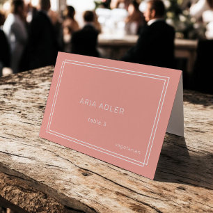 JEDE Platzkarte mit minimalem Blush Peach Wedding Tischnummer