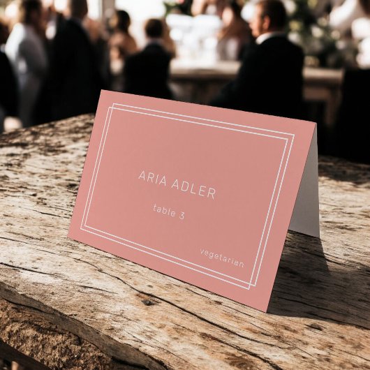 JEDE Platzkarte mit minimalem Blush Peach Wedding Tischnummer