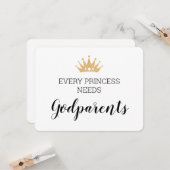 Jede Prinzessin braucht Taufe für Eltern Karte (Vorderseite/Rückseite Beispiel)