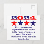 Jede Regierung entmachtet, wenn sie vertrauenswürd Postkarte (Vorne/Hinten)