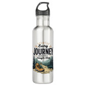 Jede Reise beginnt mit einer Single-Treppe wandern Edelstahlflasche (Vorderseite)