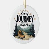 Jede Reise beginnt mit einer Single-Treppe wandern Keramik Ornament (Rechts)