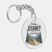 Jede Reise beginnt mit einer Single-Treppe wandern Schlüsselanhänger (Vorderseite links)