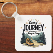 Jede Reise beginnt mit einer Single-Treppe wandern Schlüsselanhänger (Vorderseite)