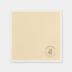 Jede Runde verdient ein Dessert Braun und Creme Serviette