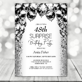 Jede Schwarz-weiße Balloons Überraschung Geburtsta Einladung