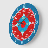 Jede Sekunde zählt - Blue & Red Learning Clock Große Wanduhr (Winkel)