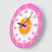 Jede Sekunde zählt - Pink & White Learning Uhr (Winkel)