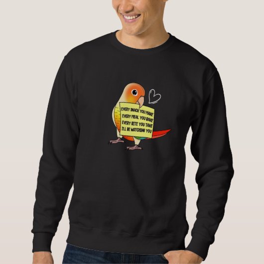 Jede Snack-Mahlzeit oder Biss I Ananas Conure Papa Sweatshirt (Vorderseite)