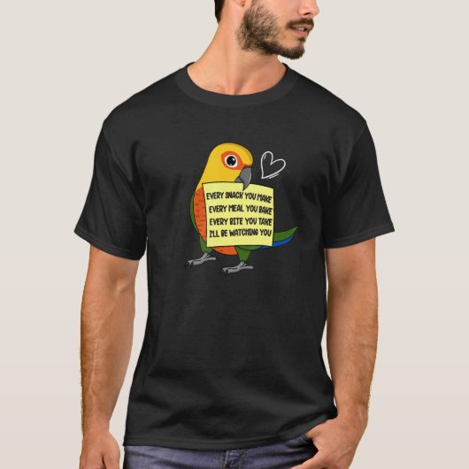 Jede Snack-Mahlzeit oder Biss I Jenday Conure Parr T-Shirt (Vorderseite)