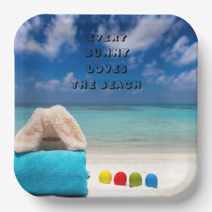 Jede sonnige Liebe Der tropische Strand Pappteller