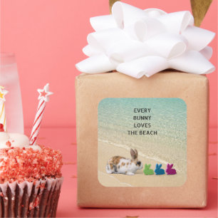 Jede sonnige Liebe Der tropische Strand Quadratischer Aufkleber