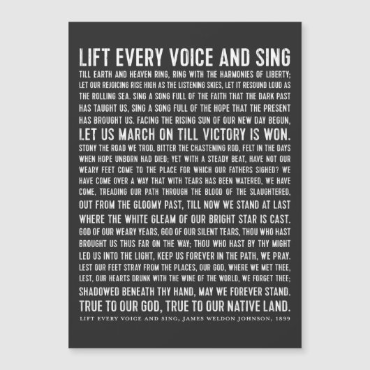 Jede Stimme erheben und schwarze Geschichte singen Magnetkarte (Vorderseite)