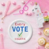Jede Stimme zählt Wahlkampfwähler Pappteller (Party)