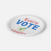 Jede Stimme zählt Wahlkampfwähler Pappteller (Schrägansicht)