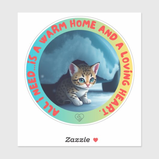 Jede stray Katze verdient eine sichere Zuhause Aufkleber (Blatt)