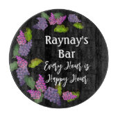 "Jede Stunde ist glückliche Stunde" lustige Bar Schneidebrett (Vorderseite)