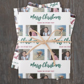 Jede Text Foto Collage rot grün Weihnachten gebürs Geschenkpapier Set