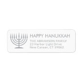 Jede Text Menorah White Hanukkah Rücksendeadresse (Vorne)