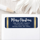 Jede Text Navy Blue & Gold Weihnachtszeit Rücksend (Insitu)