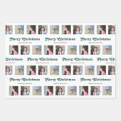 Jede Text Retro Red Green Weihnachtsfoto Collage Geschenkpapier Set (Vorderseite)