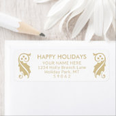 Jede Text Simple Gold Holiday Holly-Rücksendeadres (Insitu)