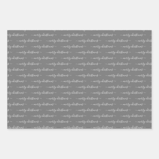 Jede Text Typografie Holz Karierten Bauernhof Weih Geschenkpapier Set (Vorderseite 3)