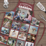 Jede Textfamilie Foto Collage Opa Burgundy Red Schürze<br><div class="desc">Feiern Sie die schlichten Freuden von Familie und Enkelkindern mit einem eleganten Foto, das Bordeaux und Weiß-Schürze vereint. Bilder und Text sind einfach zu verändern. Zitat, dass "Meine Lieblings-Leute nennen mich Großvater" kann personalisiert sein für Papa, Pop-Pop, Paw-Pfow, Grandad, Grampa, Big Daddy, etc. (IMAGE PLACEMENT TIP: Eine einfache Möglichkeit, ein...</div>