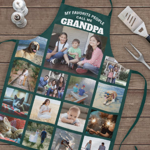 Jede Textfamilie Foto Collage Opa Grün weiß Schürze