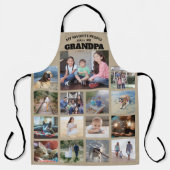 Jede Textfamilie Foto Collage Opa Khaki Beige Schürze (Vorderseite)