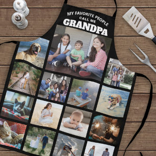 Jede Textfamilie Foto Collage Opa Schwarz-weiß Schürze