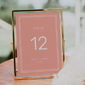 JEDE Tischnummer mit minimalem Blush Peach Wedding