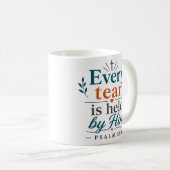 Jede Träne wird von Ihm gehalten Christlicher Tros Kaffeetasse (VorderseiteRechts)