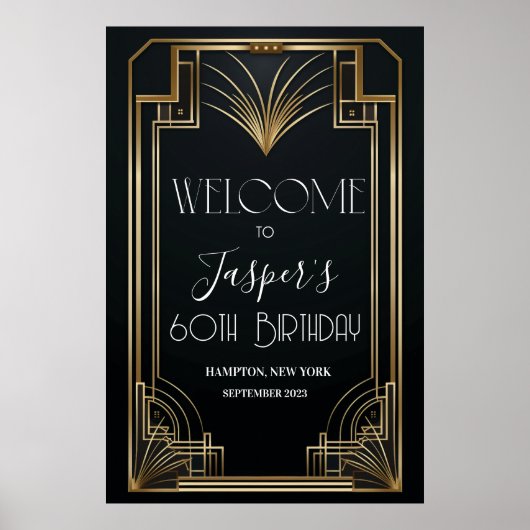 JEDE VERANSTALTUNG - 20er-Jahre-Begrüßungszeichen Poster (Vorne)