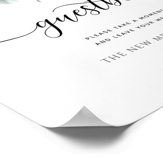 Jede Veranstaltung, blaue, rustikale Flora, Gästeb Poster (Ecke)