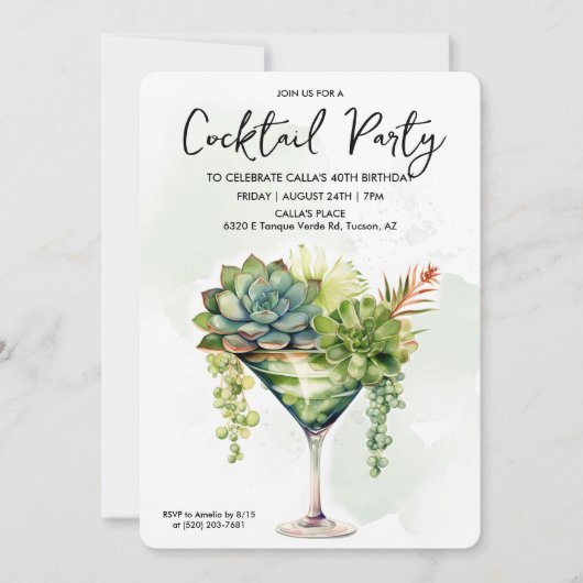 JEDE VERANSTALTUNG - Cocktail Grüne Einladung (Vorderseite)