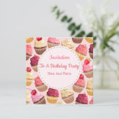Jede Veranstaltung Cupcakes Einladung (Stehend Vorderseite)