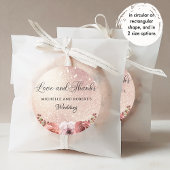 Jede Veranstaltung, Liebe und Danke, Rose Gold Blu Quadratischer Aufkleber