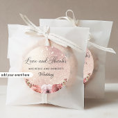 Jede Veranstaltung, Liebe und Danke, Rose Gold Blu Quadratischer Aufkleber