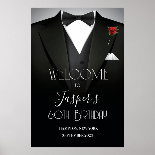 JEDE VERANSTALTUNG - Mens Tuxedo Begrüßungszeichen Poster (Vorne)