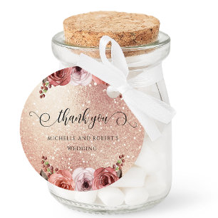 Jede Veranstaltung, Rose Gold Blush Blumendanke Geschenkanhänger