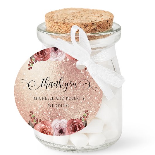 Jede Veranstaltung, Rose Gold Blush Blumendanke Geschenkanhänger