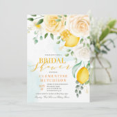 JEDE VERANSTALTUNG Watercolor Lemon Citrus Floral Einladung (Stehend Vorderseite)