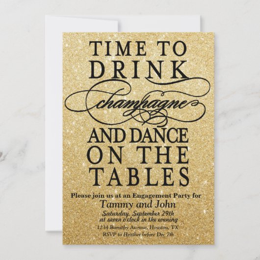 JEDE VERANSTALTUNG - Zeit, Champagner zu trinken Einladung (Vorderseite)