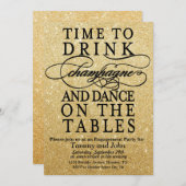 JEDE VERANSTALTUNG - Zeit, Champagner zu trinken Einladung (Vorne/Hinten)