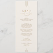 JEDE Vintage Art Déco-Hochzeit Menükarte (Vorderseite)