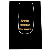 Jede Vintage Himmelsfrau Pajama Geburtstag Schwarz Mittlere Geschenktüte (Rückseite)