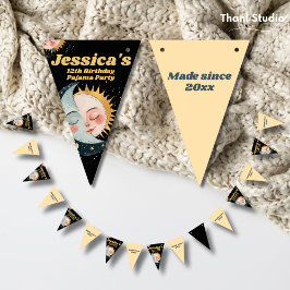 Jede Vintage Himmelsfrau Pajama Geburtstag Schwarz Wimpelkette