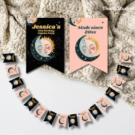 Jede Vintage Himmelsfrau Pajama Geburtstag Schwarz Wimpelkette