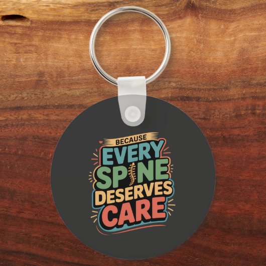 Jede Wirbelsäule verdient ein Sorgfalt-Chiroprakto Schlüsselanhänger (Vorderseite)